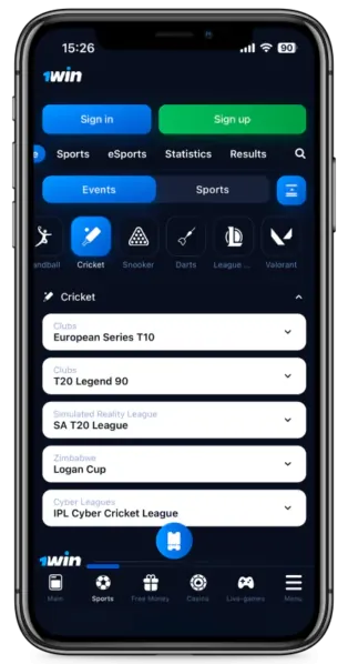 Mobile app sports
